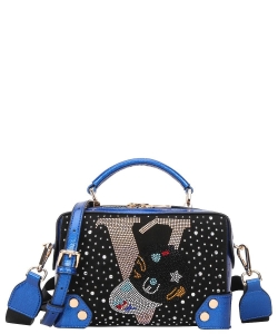 Bling Cap Couture Crossbody Bag ML-1042 BLUE